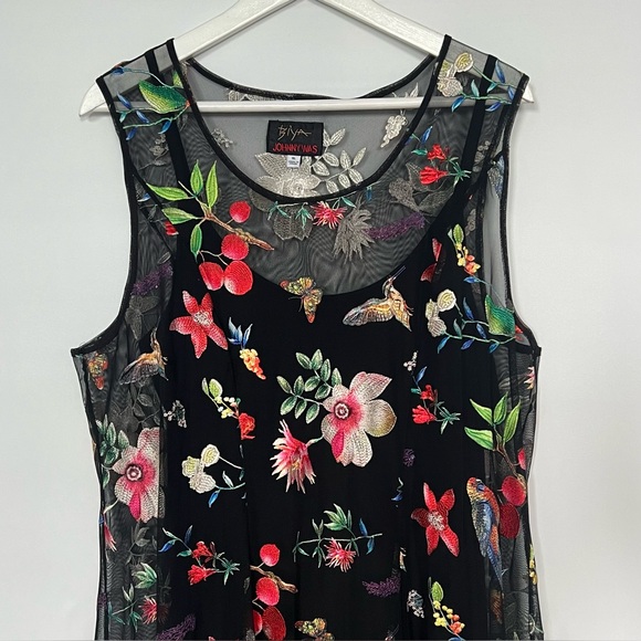 Johnny Was Emilda Floral Mesh Maxi Dress XL - Picture 7 of 13